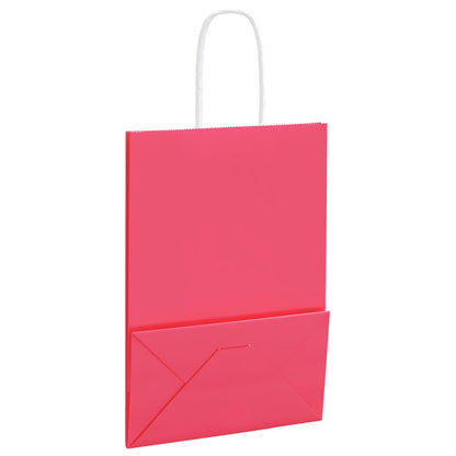 Papiertragetaschen 250 Stk. mit Henkeln Rosa 15x8x21 cm