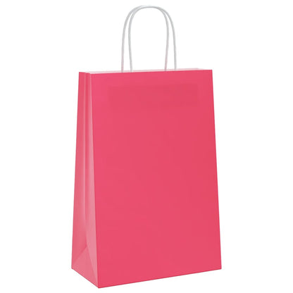 Papiertragetaschen 250 Stk. mit Henkeln Rosa 21x11x31 cm