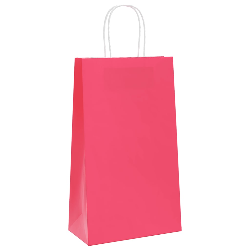 Papiertragetaschen 250 Stk. mit Henkeln Rosa 21x11x36 cm