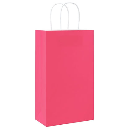 Papiertragetaschen 250 Stk. mit Henkeln Rosa 21x11x36 cm