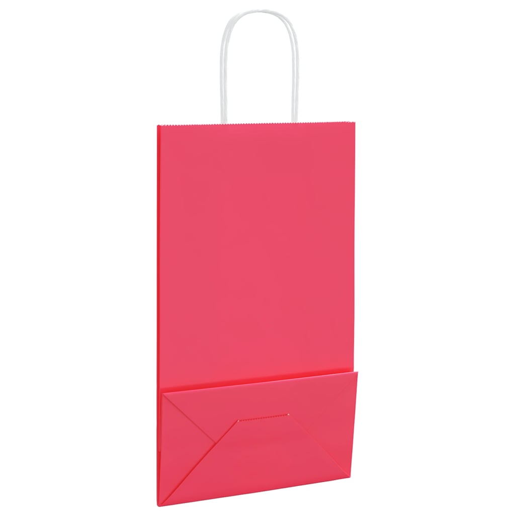 Papiertragetaschen 250 Stk. mit Henkeln Rosa 21x11x36 cm
