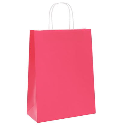 Papiertragetaschen 250 Stk. mit Henkeln Rosa 26x12x35 cm