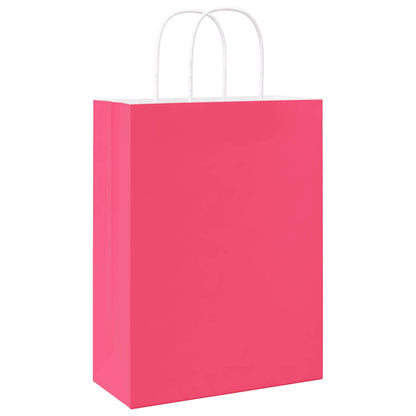 Papiertragetaschen 250 Stk. mit Henkeln Rosa 26x12x35 cm