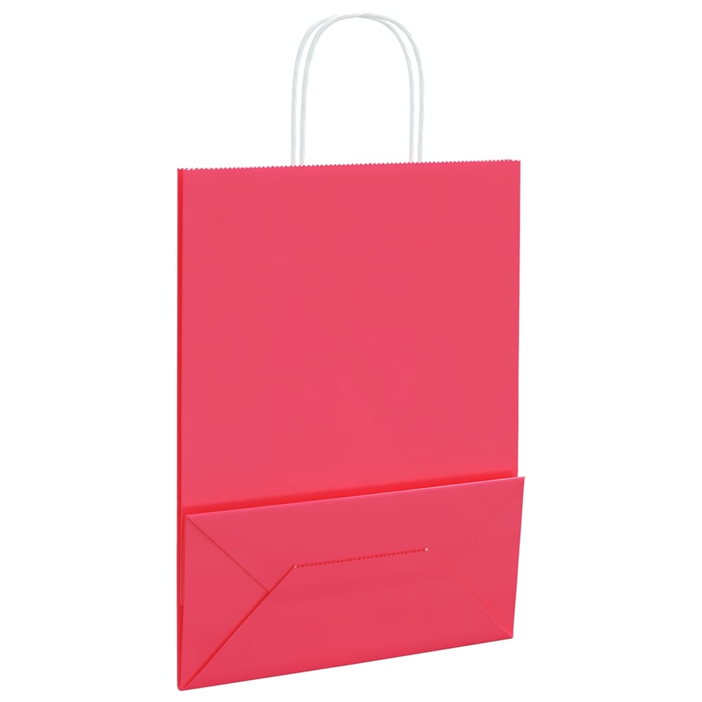 Papiertragetaschen 250 Stk. mit Henkeln Rosa 26x12x35 cm