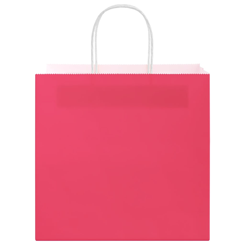 Papiertragetaschen 250 Stk. mit Henkeln Rosa 26x17x25 cm