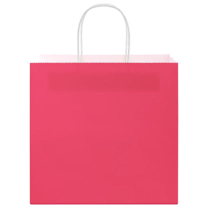Papiertragetaschen 250 Stk. mit Henkeln Rosa 26x17x25 cm