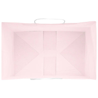 Papiertragetaschen 250 Stk. mit Henkeln Rosa 26x17x25 cm