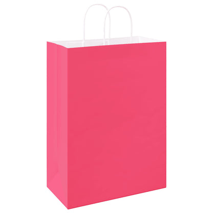 Papiertragetaschen 250 Stk. mit Henkeln Rosa 32x17x44 cm