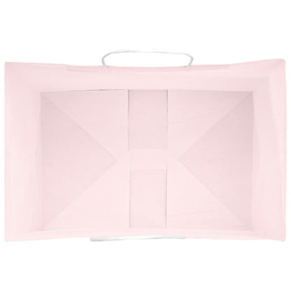 Papiertragetaschen 250 Stk. mit Henkeln Rosa 32x22x24 cm
