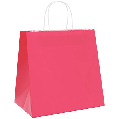 Papiertragetaschen 250 Stk. mit Henkeln Rosa 54x15x49 cm
