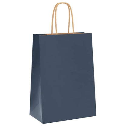 Papiertragetaschen 50 Stk. mit Henkelnn Blau 15x8x21 cm