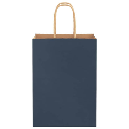 Papiertragetaschen 50 Stk. mit Henkelnn Blau 15x8x21 cm