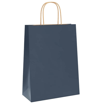 Papiertragetaschen 50 Stk. mit Henkeln Blau 26x12x35 cm