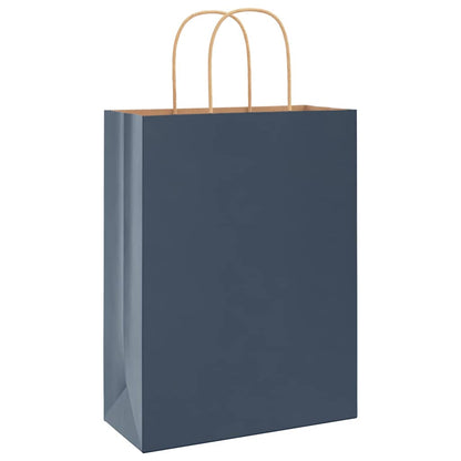 Papiertragetaschen 50 Stk. mit Henkeln Blau 26x12x35 cm