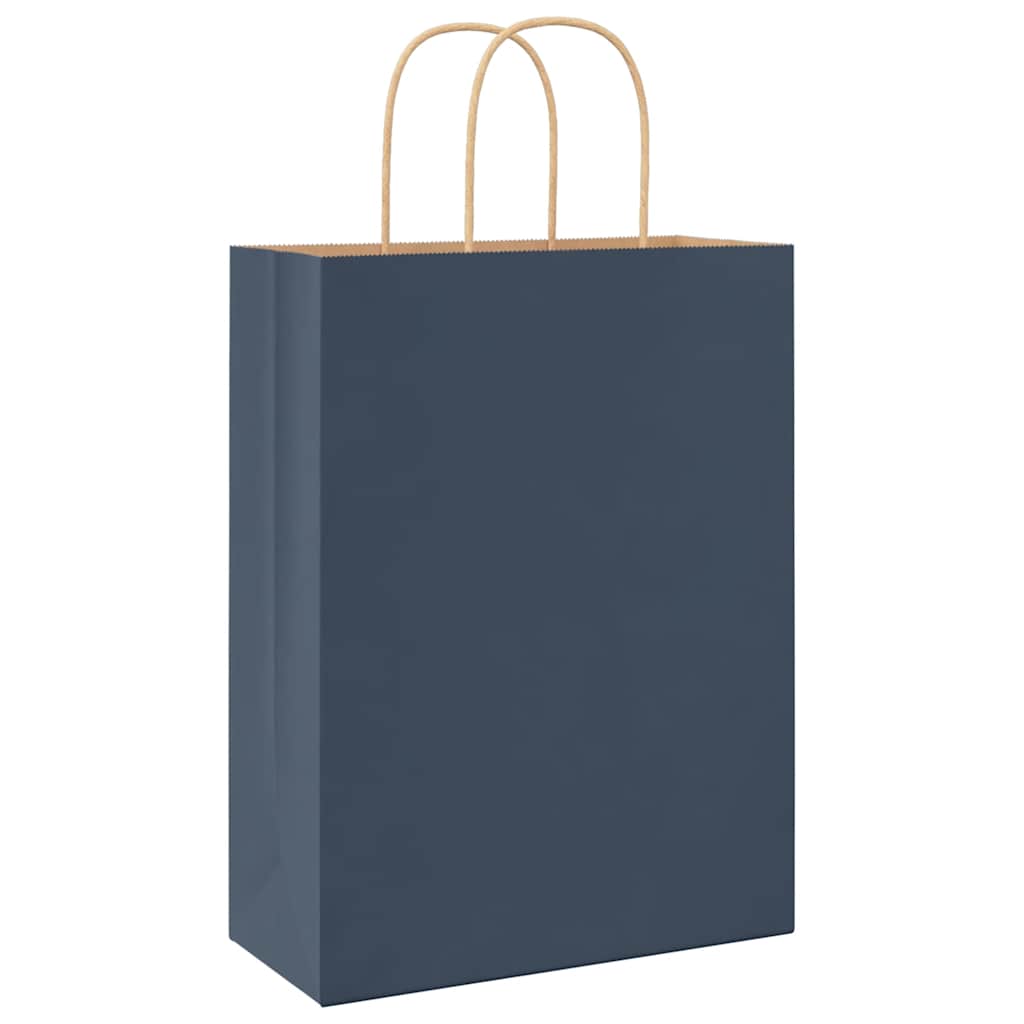 Papiertragetaschen 50 Stk. mit Henkeln Blau 26x12x35 cm