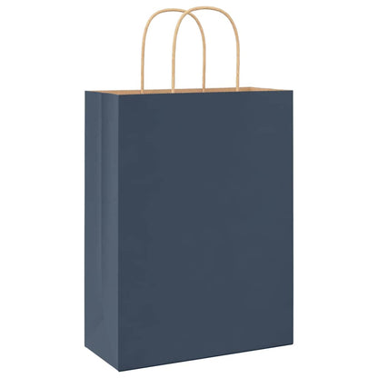 Papiertragetaschen 50 Stk. mit Henkeln Blau 26x12x35 cm