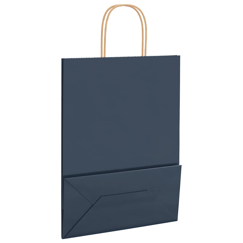 Papiertragetaschen 50 Stk. mit Henkeln Blau 26x12x35 cm