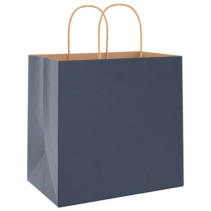Papiertragetaschen 50 Stk. mit Henkeln Blau 26x17x25 cm