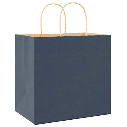 Papiertragetaschen 50 Stk. mit Henkeln Blau 26x17x25 cm