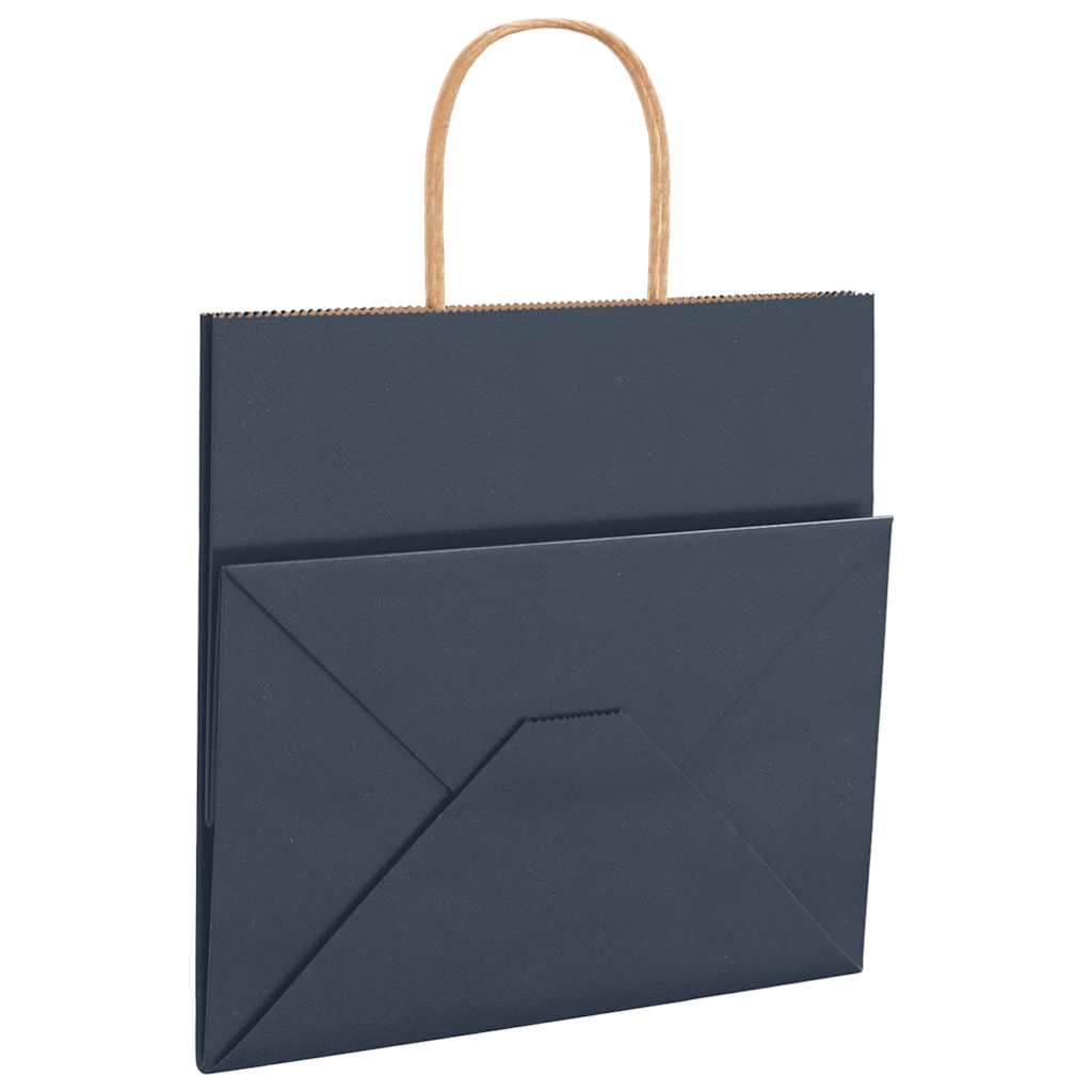 Papiertragetaschen 50 Stk. mit Henkeln Blau 26x17x25 cm