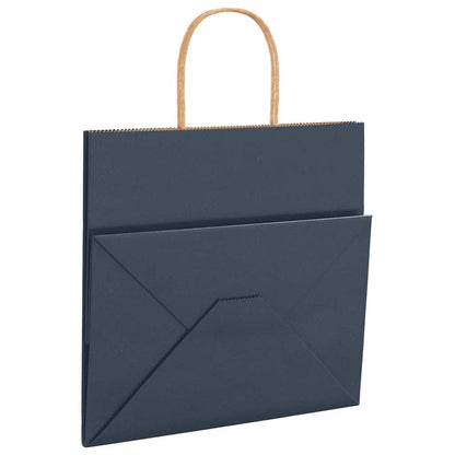 Papiertragetaschen 50 Stk. mit Henkeln Blau 26x17x25 cm