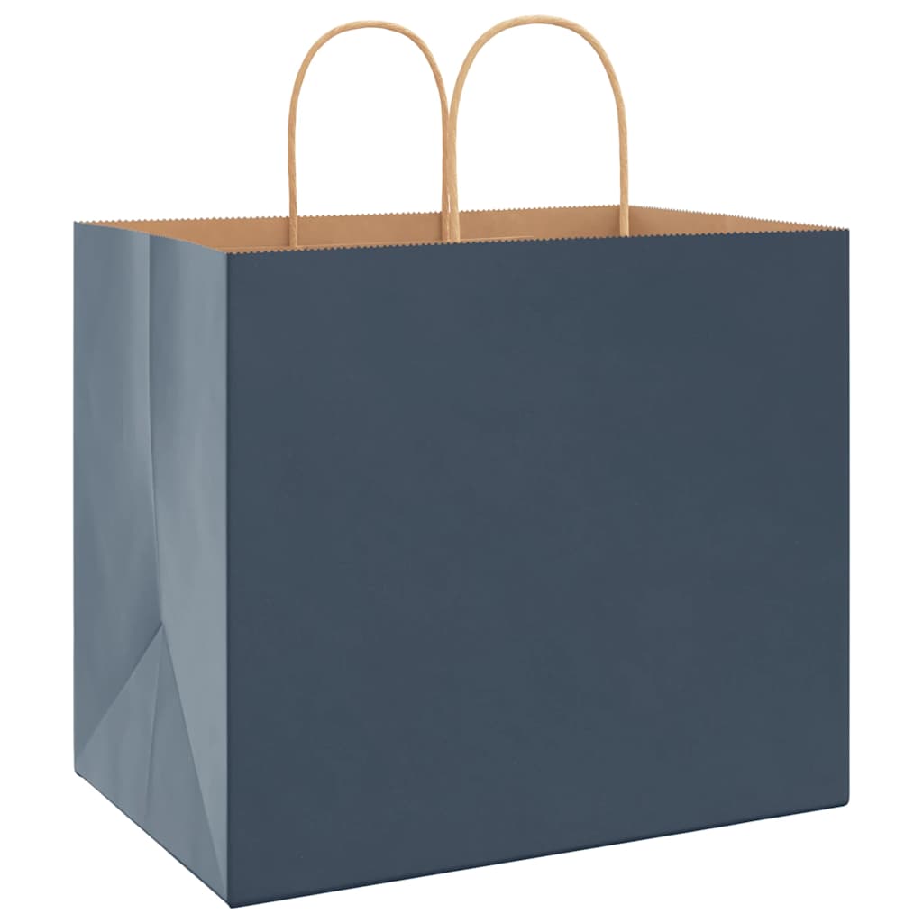 Papiertragetaschen 50 Stk. mit Henkeln Blau 32x22x28 cm