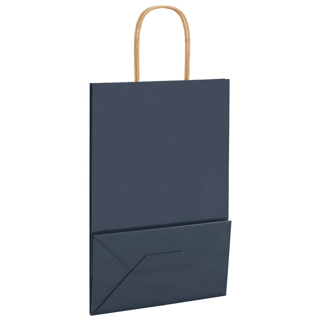 Papiertragetaschen 250 Stk. mit Henkeln Blau 21x11x31 cm