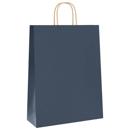 Papiertragetaschen 250 Stk. mit Henkeln Blau 32x12x42 cm