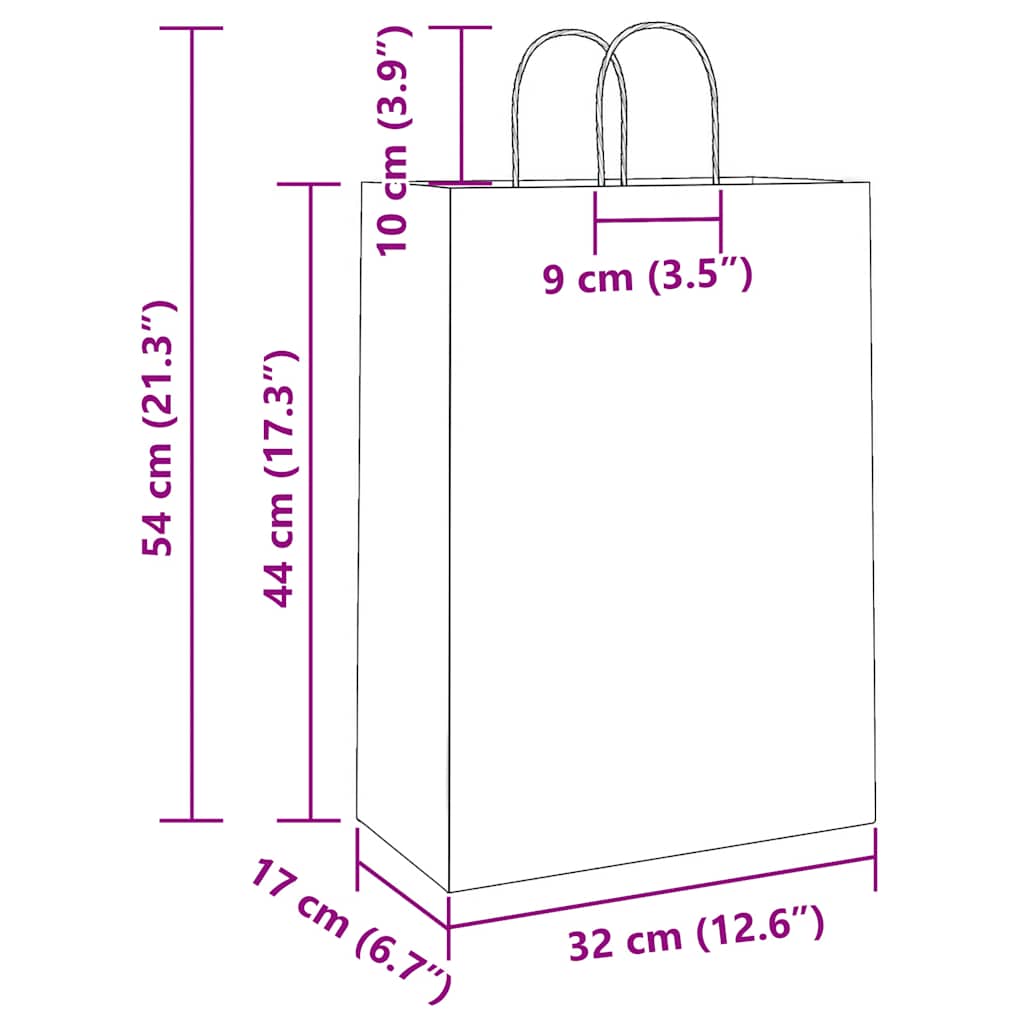 Papiertragetaschen 250 Stk. mit Henkeln Blau 32x17x44 cm