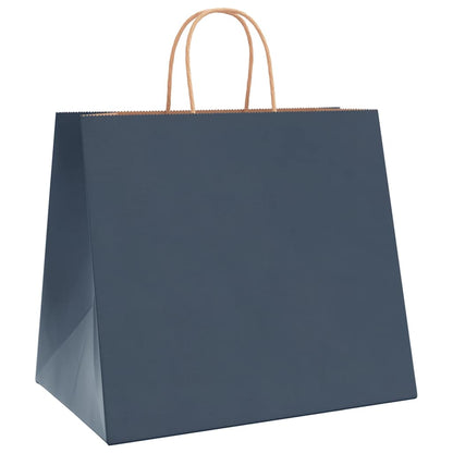 Papiertragetaschen 250 Stk. mit Henkeln Blau 32x22x28 cm