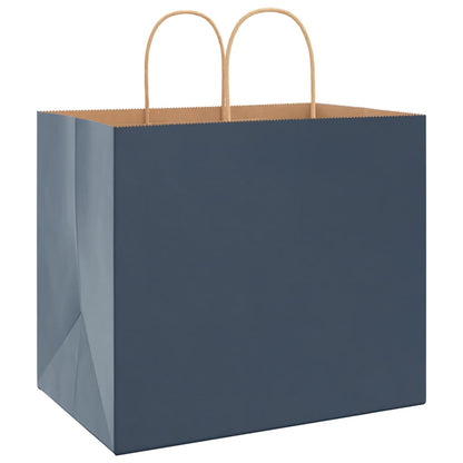 Papiertragetaschen 250 Stk. mit Henkeln Blau 32x22x28 cm