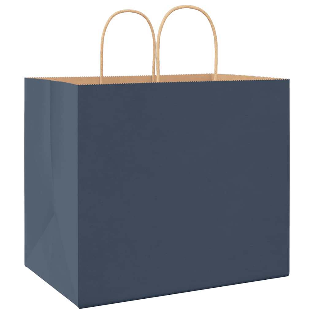 Papiertragetaschen 250 Stk. mit Henkeln Blau 32x22x28 cm