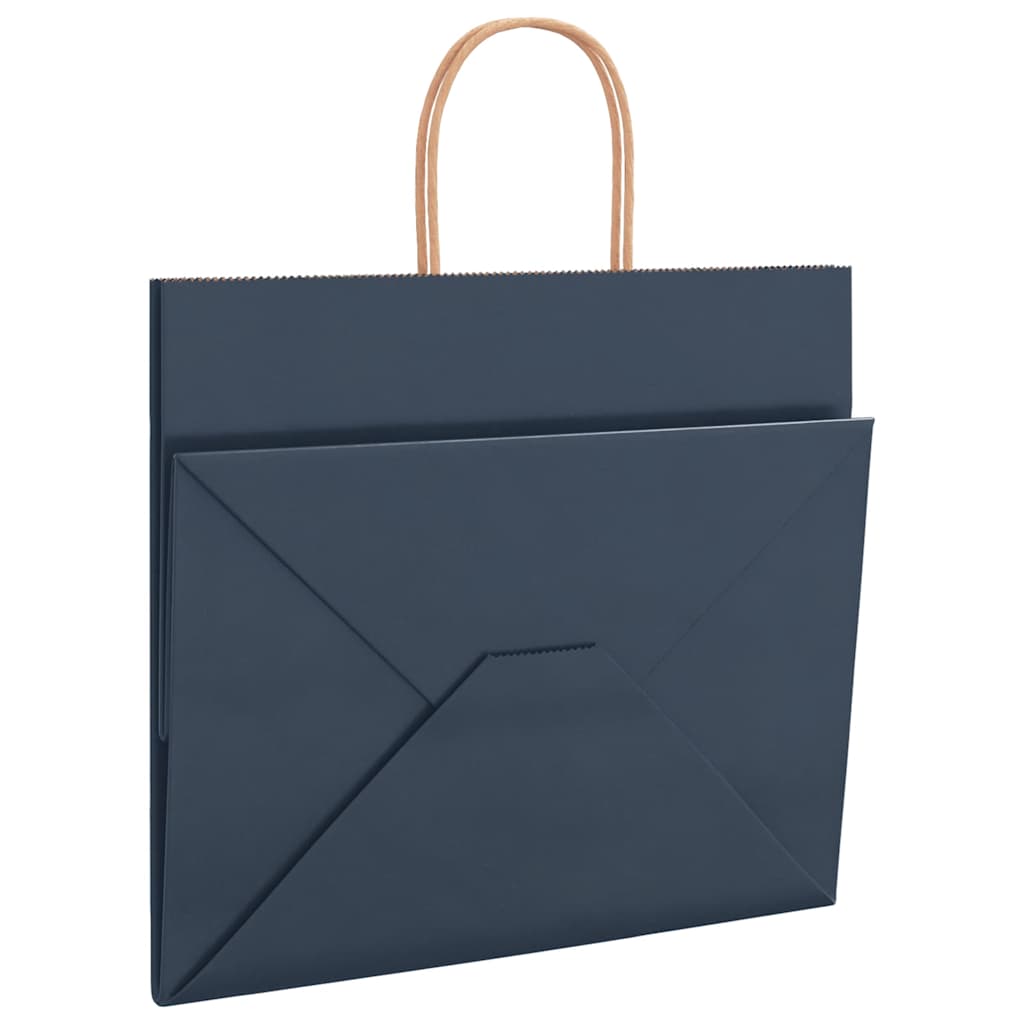 Papiertragetaschen 250 Stk. mit Henkeln Blau 32x22x28 cm