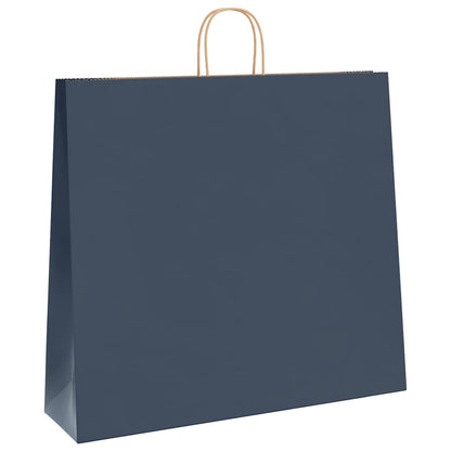 Papiertragetaschen 250 Stk. mit Henkeln Blau 54x15x49 cm