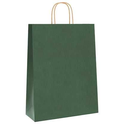 Papiertragetaschen 50 Stk. mit Henkeln Grün 32x12x42 cm