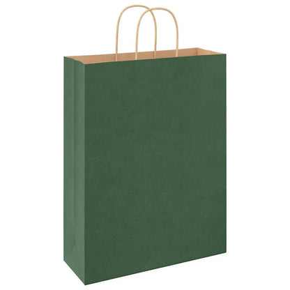 Papiertragetaschen 50 Stk. mit Henkeln Grün 32x12x42 cm