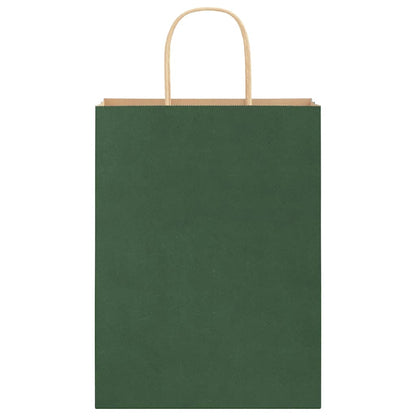 Papiertragetaschen 250 Stk. mit Henkeln Grün 26x12x35 cm