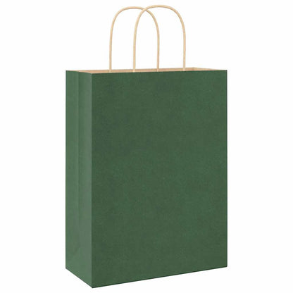 Papiertragetaschen 250 Stk. mit Henkeln Grün 26x12x35 cm