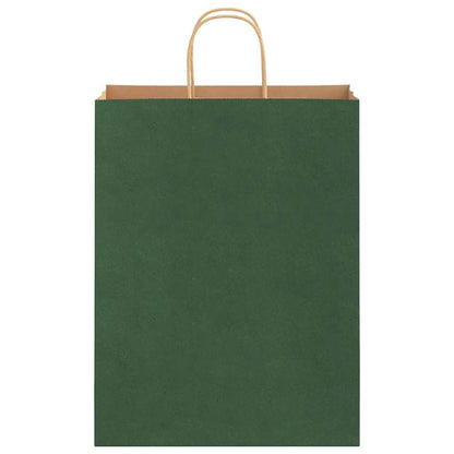 Papiertragetaschen 250 Stk. mit Henkeln Grün 32x12x42 cm