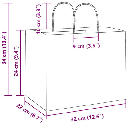 Papiertragetaschen 250 Stk. mit Henkeln Grün 32x22x24 cm