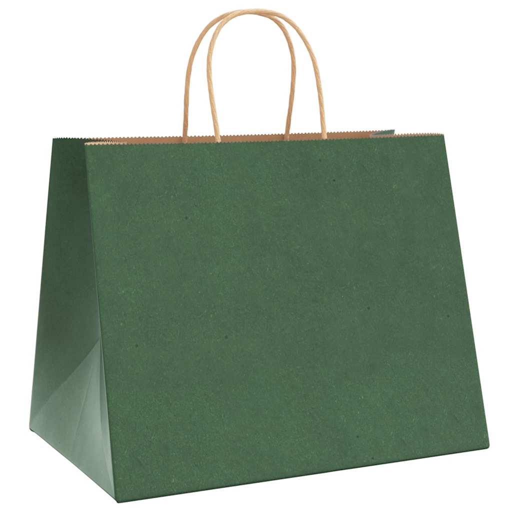 Papiertragetaschen 250 Stk. mit Henkeln Grün 32x22x24 cm