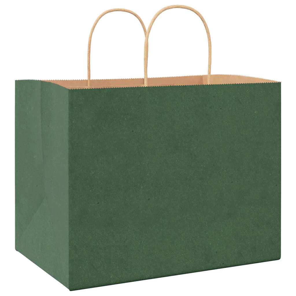 Papiertragetaschen 250 Stk. mit Henkeln Grün 32x22x24 cm