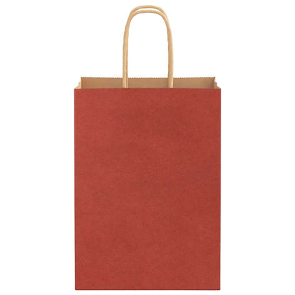 Papiertragetaschen 50 Stk. mit Henkeln Rot 15x8x21 cm