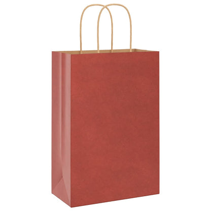 Papiertragetaschen 50 Stk. mit Henkeln Rot 21x11x31 cm