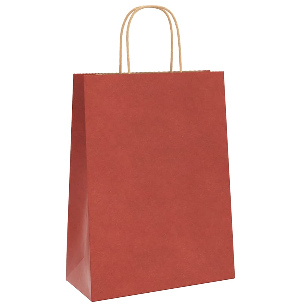 Papiertragetaschen 50 Stk. mit Henkeln Rot 26x12x35 cm