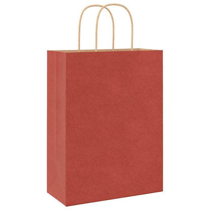 Papiertragetaschen 50 Stk. mit Henkeln Rot 26x12x35 cm