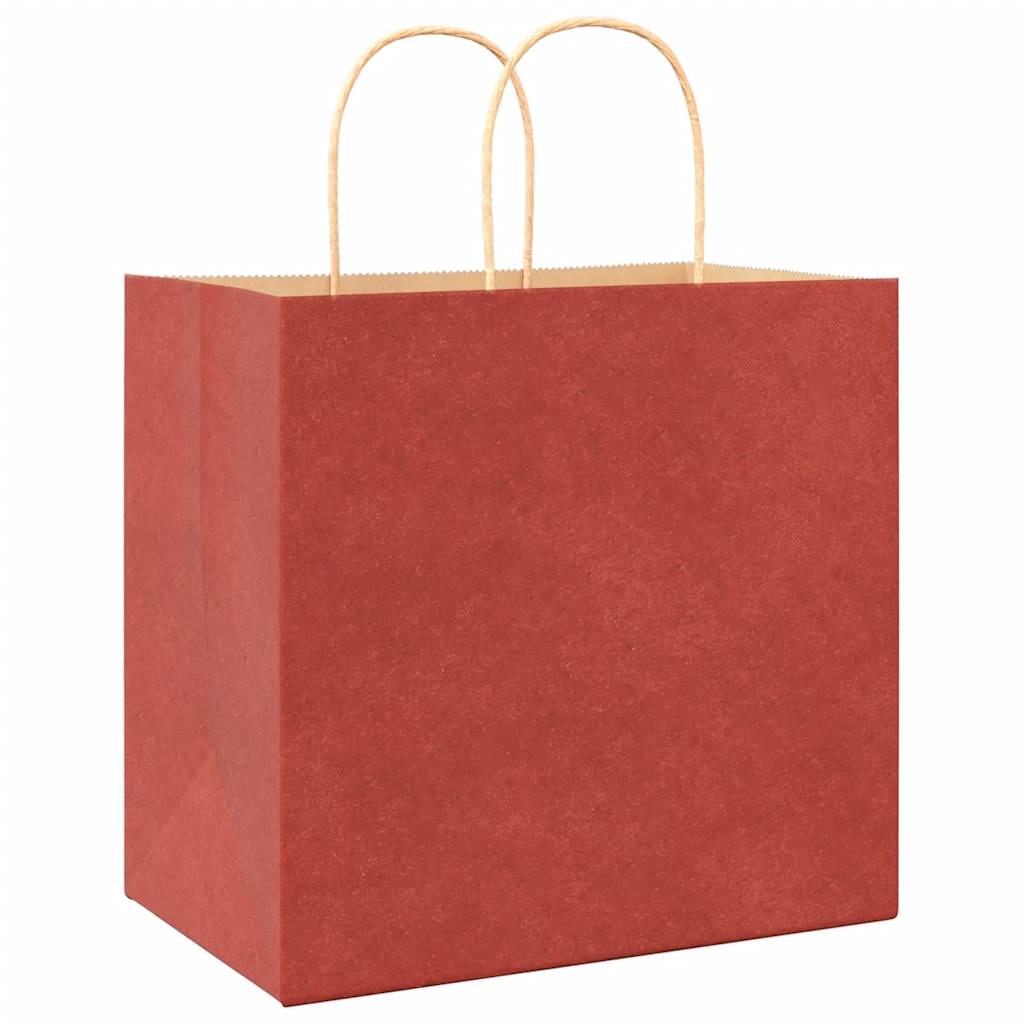 Papiertragetaschen 50 Stk. mit Henkeln Rot 26x17x25 cm