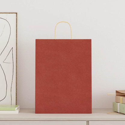 Papiertragetaschen 50 Stk. mit Henkeln Rot 32x12x42 cm