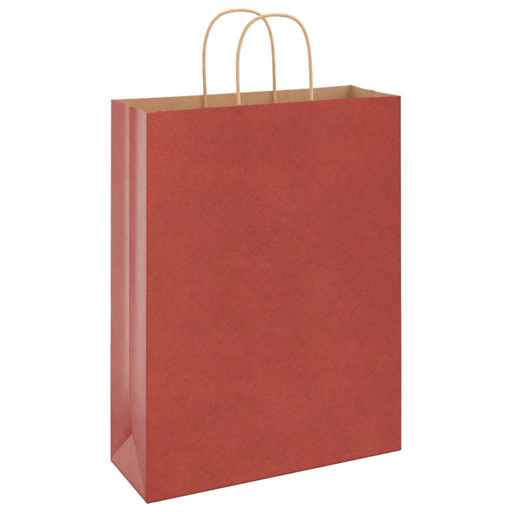 Papiertragetaschen 50 Stk. mit Henkeln Rot 32x12x42 cm