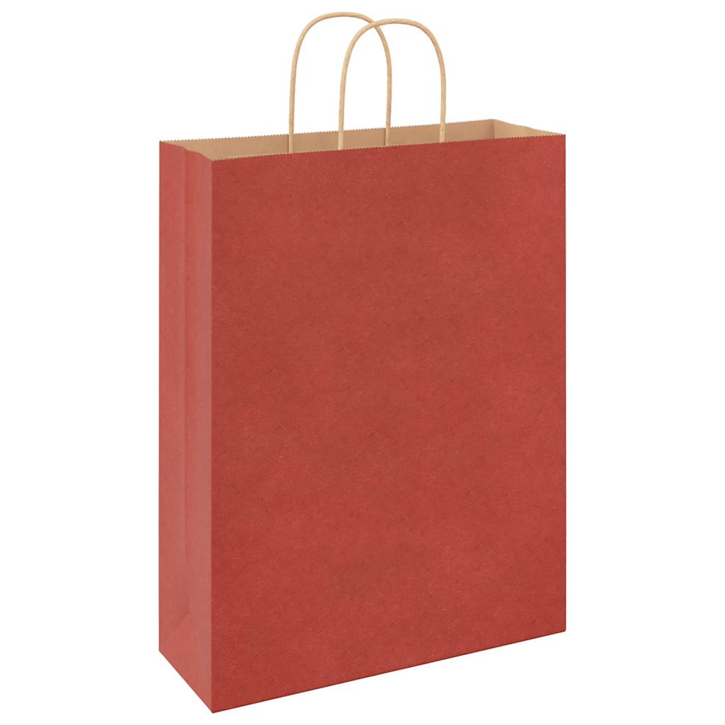 Papiertragetaschen 50 Stk. mit Henkeln Rot 32x12x42 cm